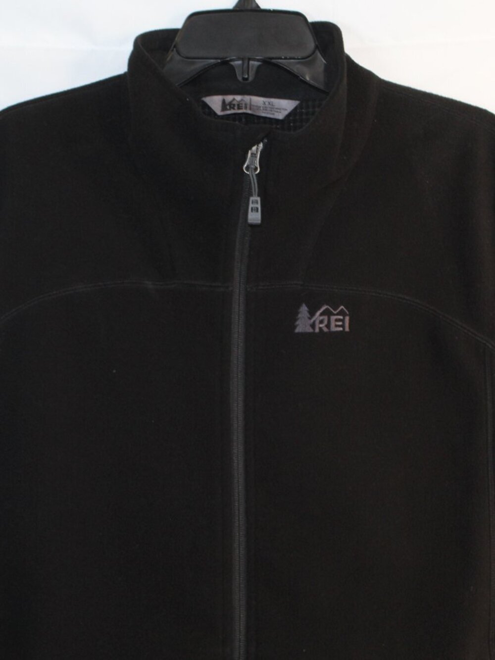 REI mens fleece vest size XXL black full zip front sleeveless mock neck outdoor - Picture 2 of 11